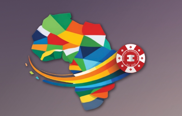 Stylised map of Africa with colourful design and gaming chip symbolising the Pan-African Gaming Taxation & Revenue Summit and cross-border regulatory collaboration.