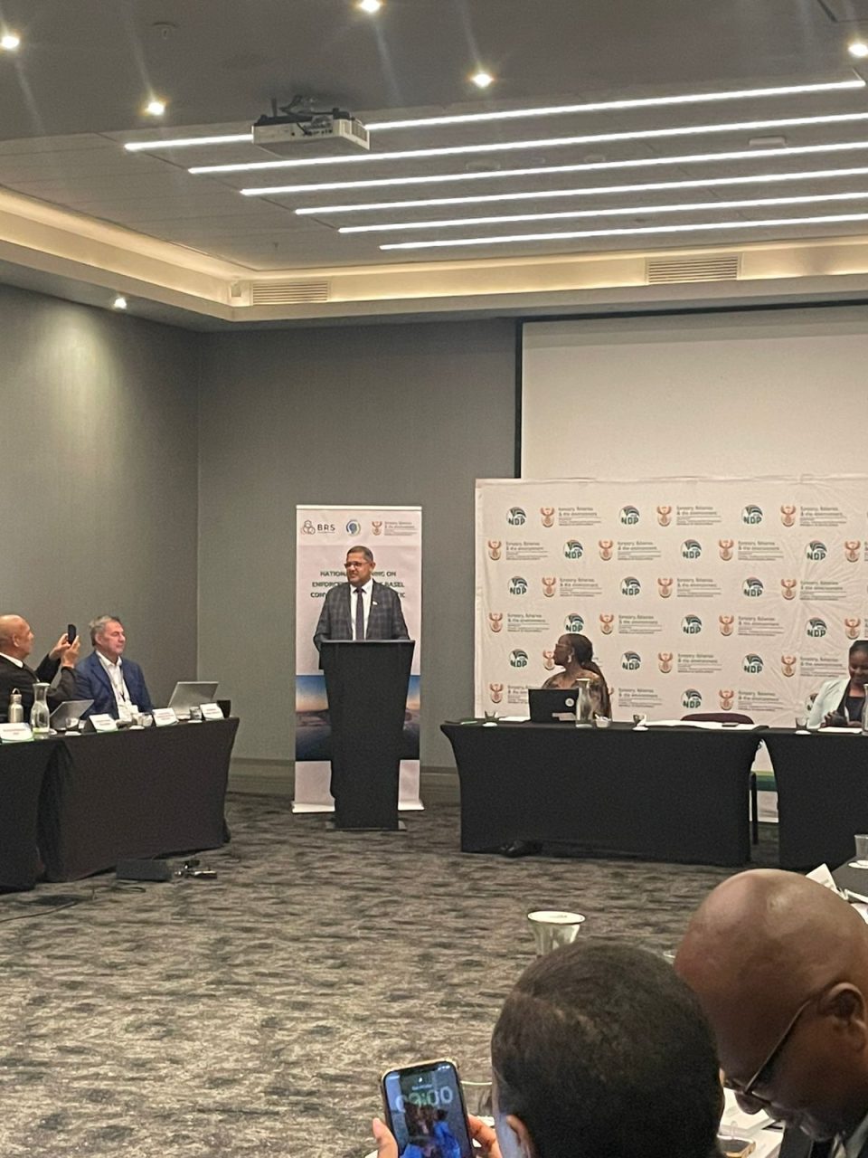 Deputy Minister Narend Singh addressing delegates during South Africa’s first international training on hazardous waste trade and marine plastic pollution.