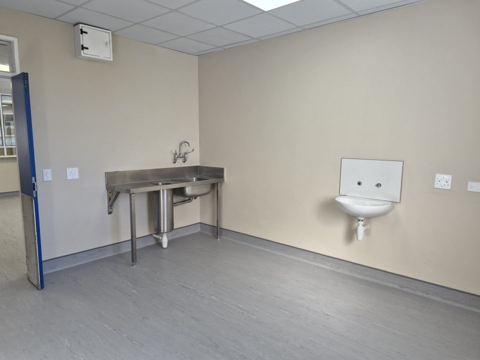 Restored observation room inside Paarl Hospital following major post-fire infrastructure repairs and healthcare facility upgrades.