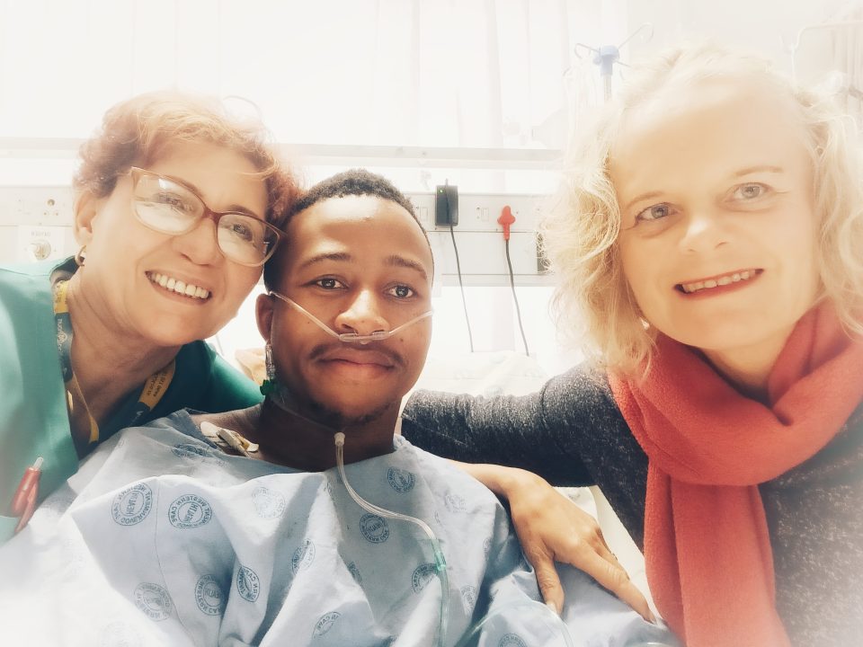 Near-drowning survivor Victor Lefoka reunites with two of the rescuers who helped save his life after the St James Tidal Pool rescue in Cape Town.
