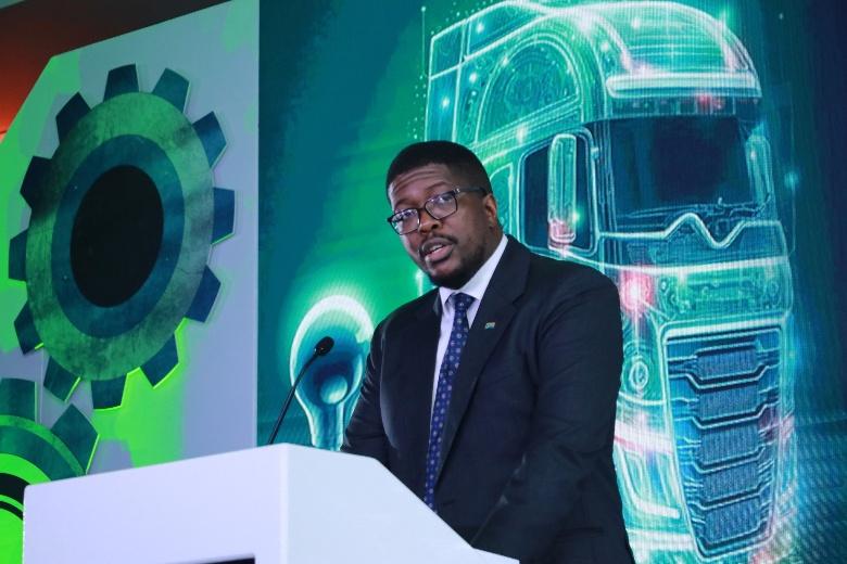 Deputy Minister of Transport Mkhuleko Hlengwa addresses delegates at the 2026 Road Freight Association Convention, speaking on logistics reform and transport sector development.