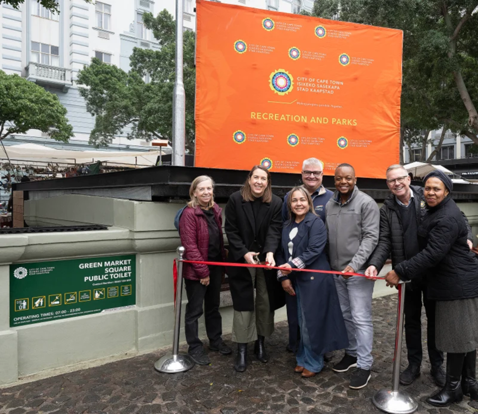 City of Cape Town officials reopening the refurbished Greenmarket Square public ablution facility after a R3.7 million heritage restoration project.