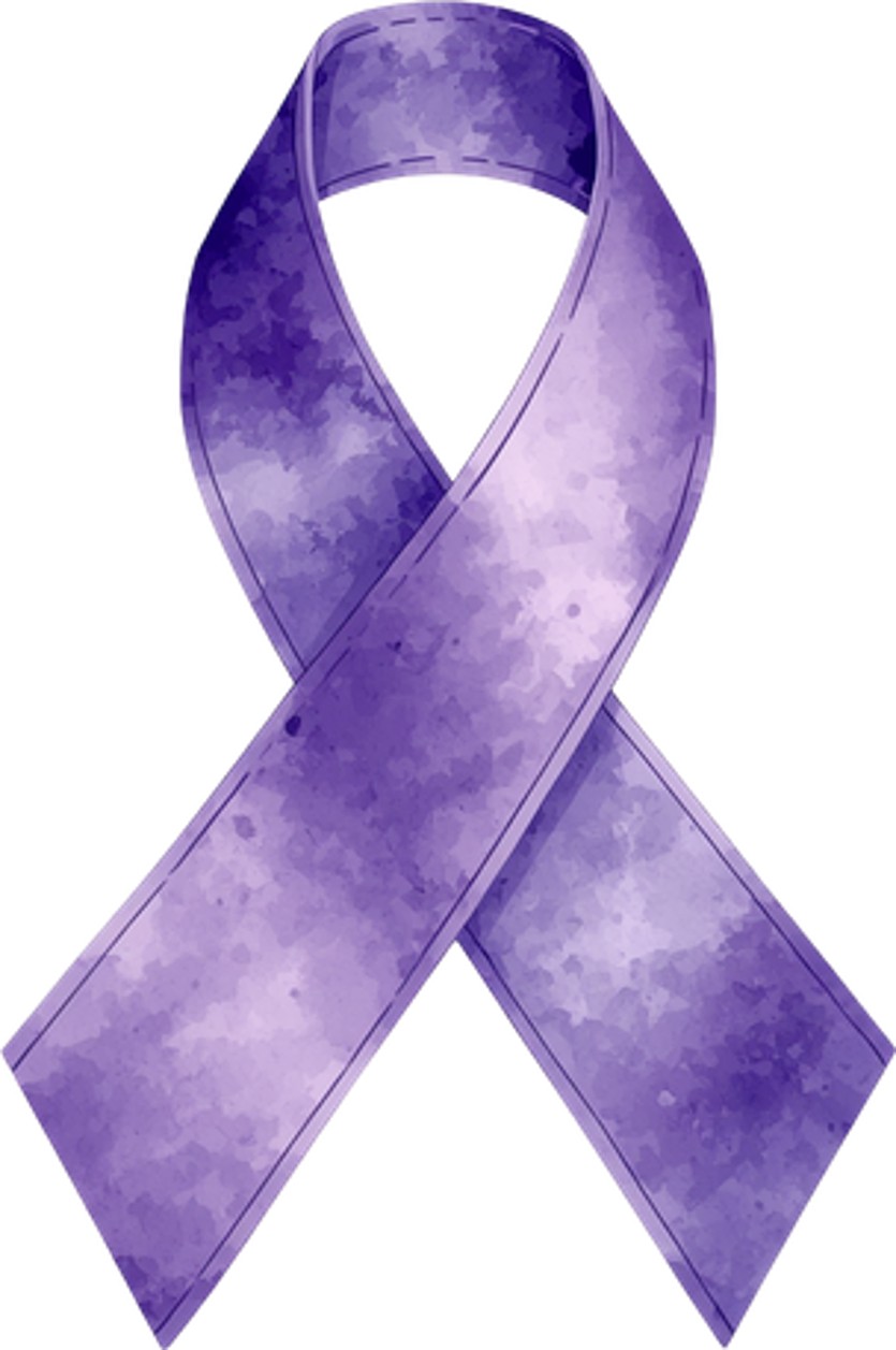 Purple Ribbon Symbolises Cancer Awareness