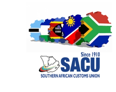 Southern African Customs Union (SACU) logo representing regional trade, industrialisation and economic cooperation between Botswana, Eswatini, Lesotho, Namibia and South Africa.
