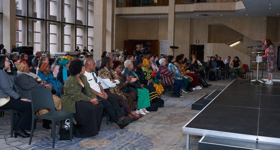 Women attending the Artscape Women’s Humanity Festival in Cape Town, where 130 women from local communities joined the Women’s Month programme.