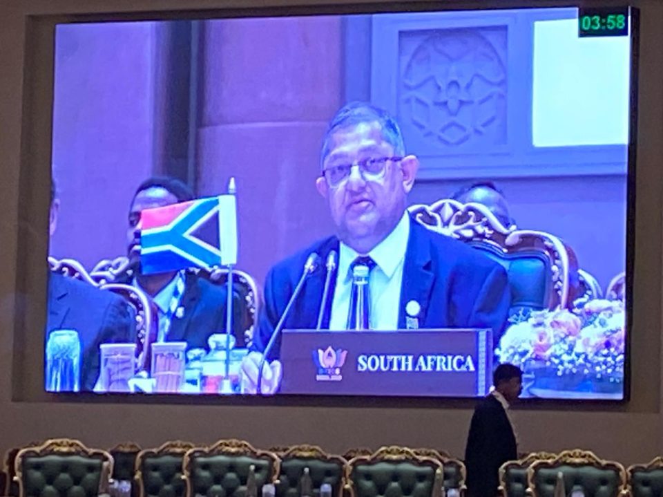 Deputy Minister Narend Singh addresses the 12th BRICS Environment Ministerial Meeting in New Delhi, India.