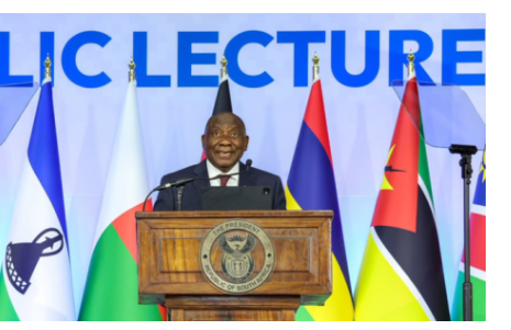 President Cyril Ramaphosa delivers a SADC Vision 2050 public lecture at the University of KwaZulu-Natal.