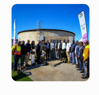 KwaZulu-Natal government and municipal representatives gather at the KwaHlokohloko Water Scheme, which will provide clean water to 1,385 households.