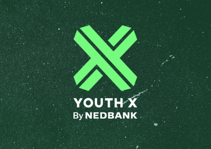 YouthX by Nedbank logo displayed against a textured green background.