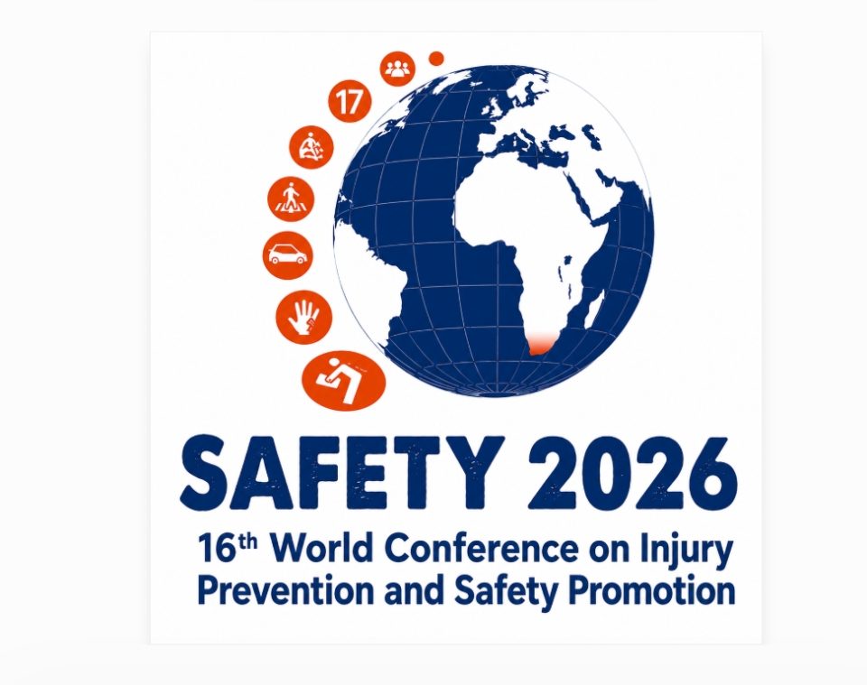 Safety 2026 World Conference on Injury Prevention and Safety Promotion logo featuring a globe and safety symbols.