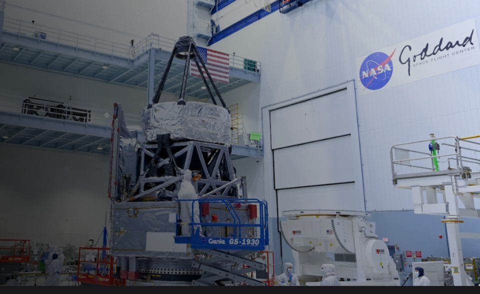 NASA’s Nancy Grace Roman Space Telescope undergoing preparation at Goddard Space Flight Center.