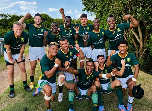 South African Deaf Rugby players celebrate together as the national Sevens team prepares to represent the country at the 2026 World Championships in Tokyo.