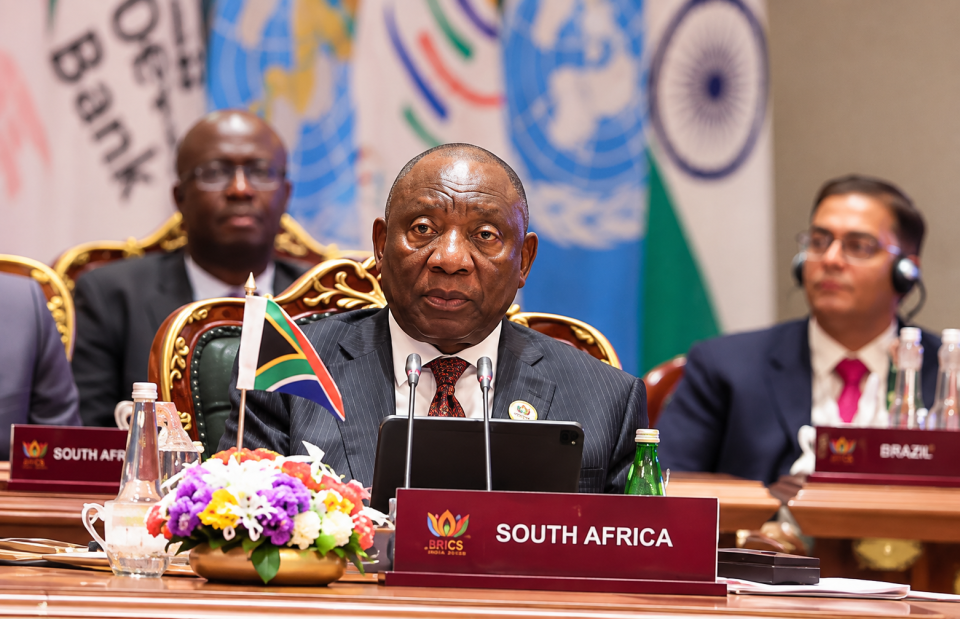 President Cyril Ramaphosa represents South Africa at a BRICS summit, where he called for responsible artificial intelligence development and stronger international oversight.