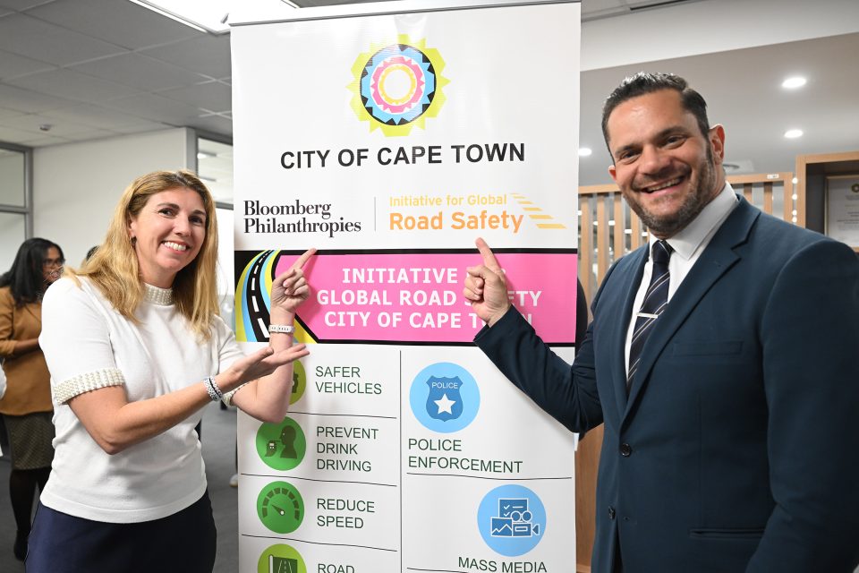Representatives from the City of Cape Town and Bloomberg Philanthropies mark Cape Town’s participation in the Initiative for Global Road Safety.