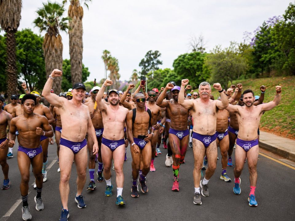 Participants in the Hollard Daredevil Run take to the streets to raise awareness and support prostate and testicular cancer screening in South Africa.