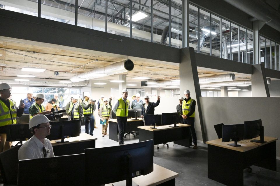 Officials tour Cape Town’s new Joint Public Safety Operations Centre in Goodwood as construction of the policing coordination hub nears completion.