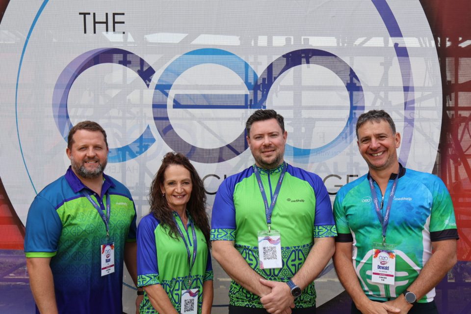 Medihelp team members Riaan Nel, Sandra Minne, Werner van Deventer and Dewald van Jaarsveld at the South African Hall of Fame CEO Cycle Challenge.