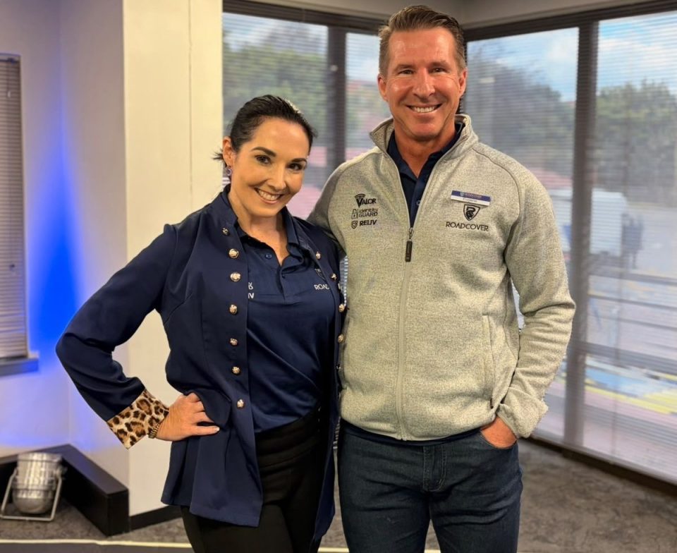 RoadCover CEO Amanda Rogaly and founder Eugene Beck at a RoadCover media engagement focused on road accident support and claimant rights.