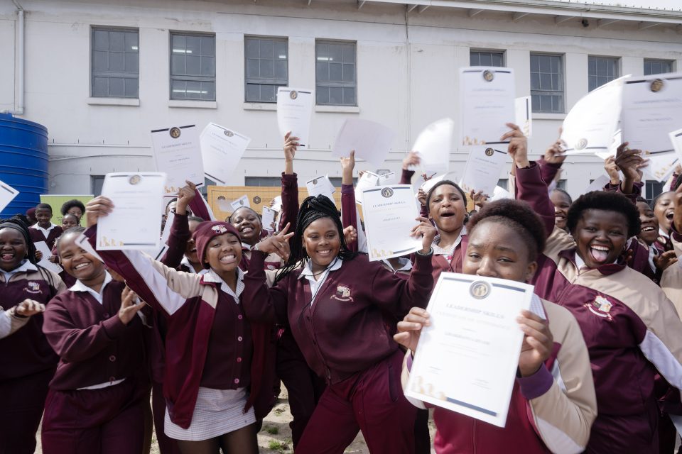 Cape Town learners celebrate after completing leadership and personal development training through the City’s youth development programme.