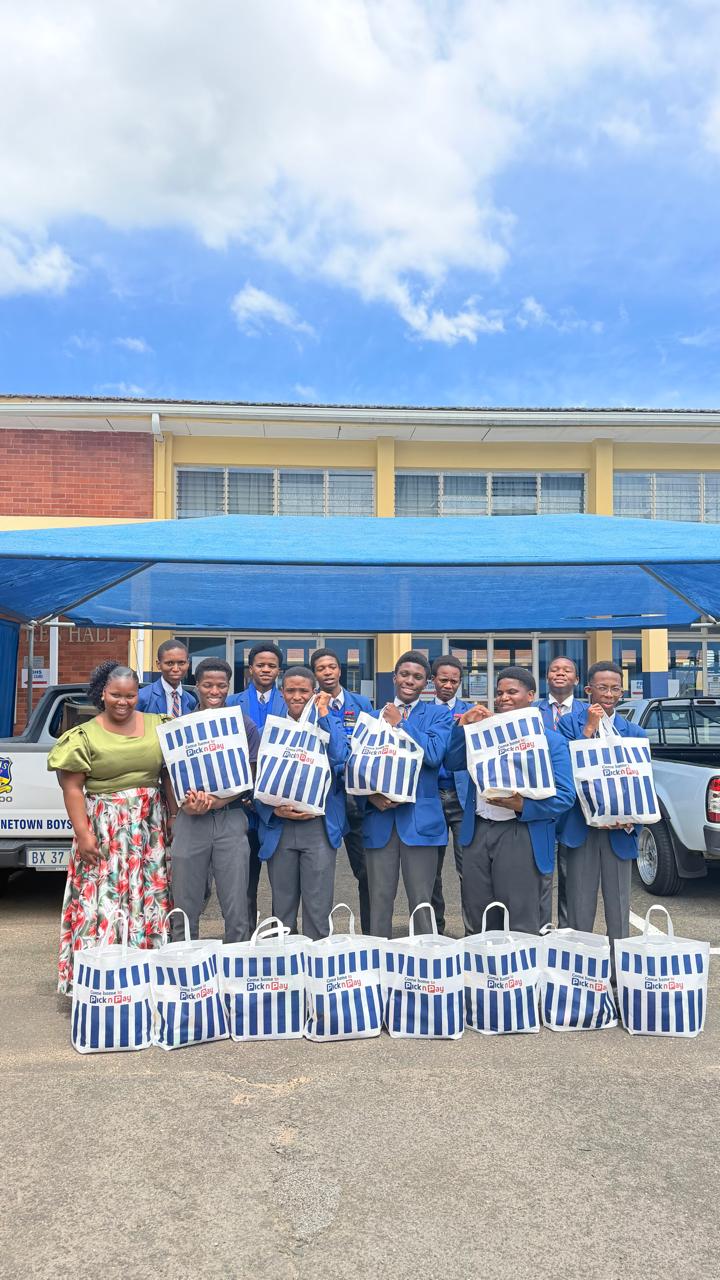 Youth4SaferSouthAfrica learners with Pick n Pay grocery hampers