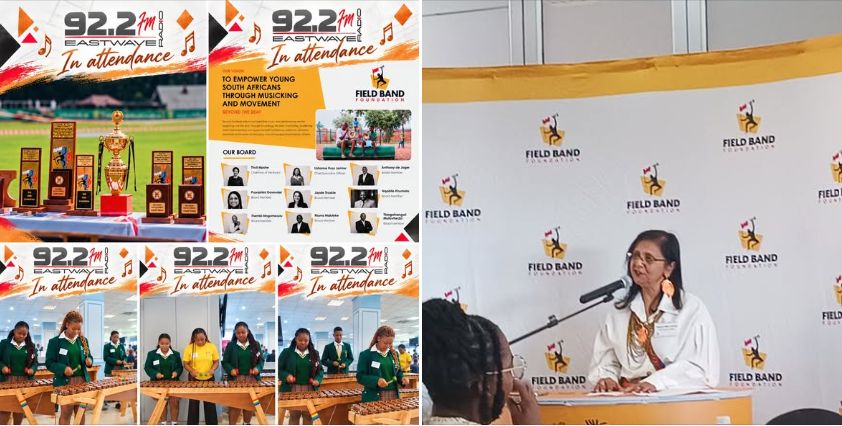 Field Band Foundation National Championships 2026 featuring young musicians, event displays and a speaker addressing guests.